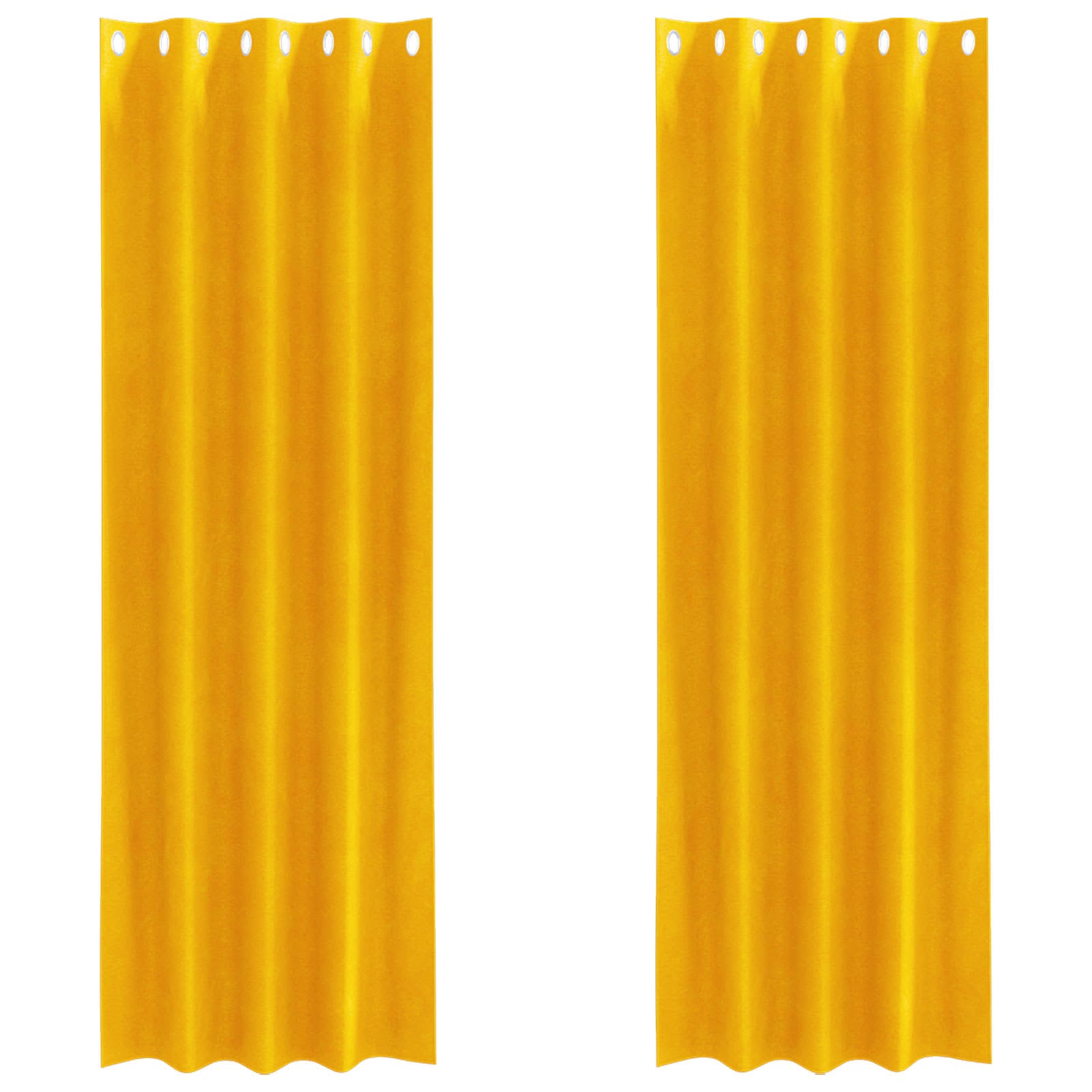 Mörkläggningsgardiner 2 st Senapsgul 140 x 260 cm Sammet