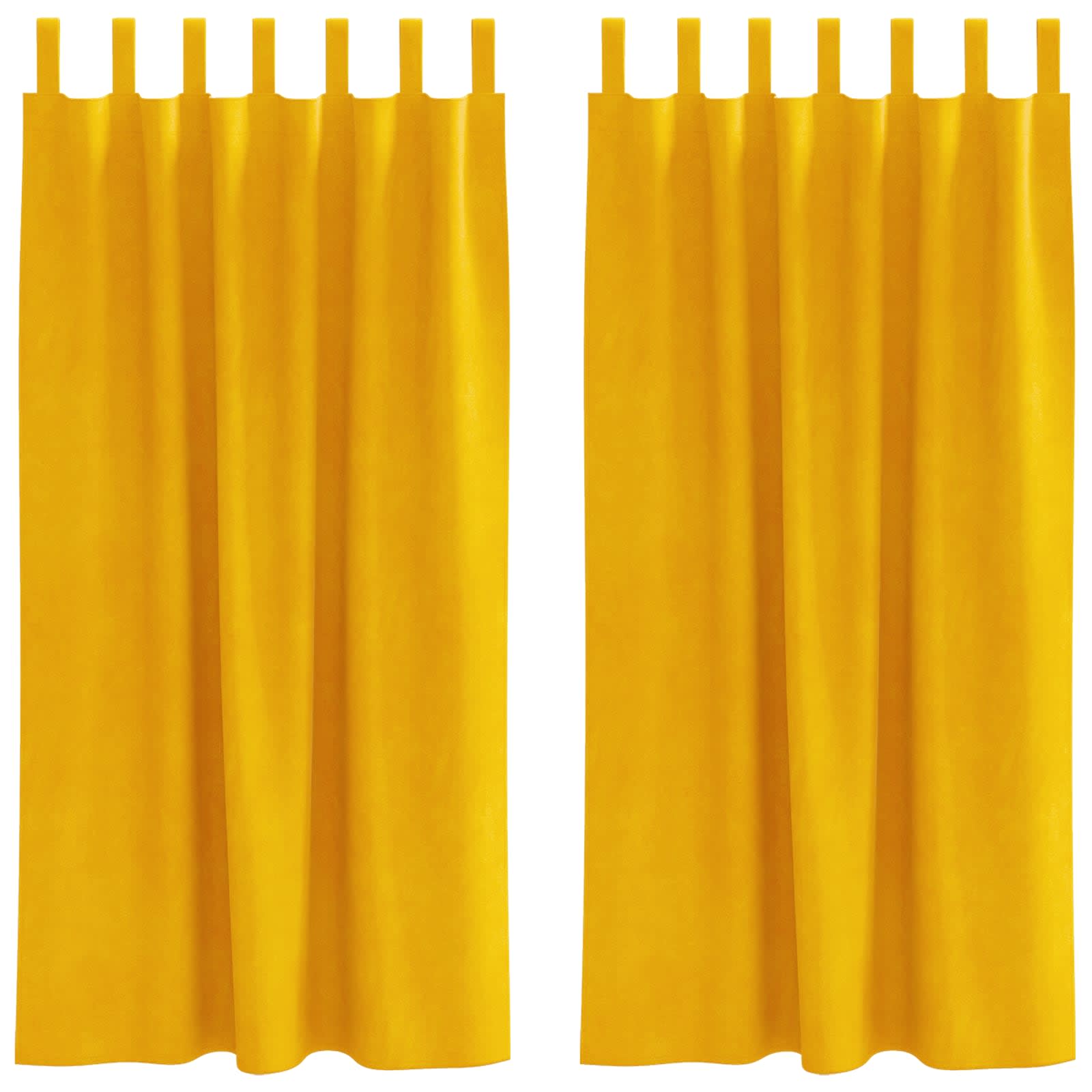 Mörkläggningsgardiner 2 st Senapsgul 140 x 175 cm Sammet