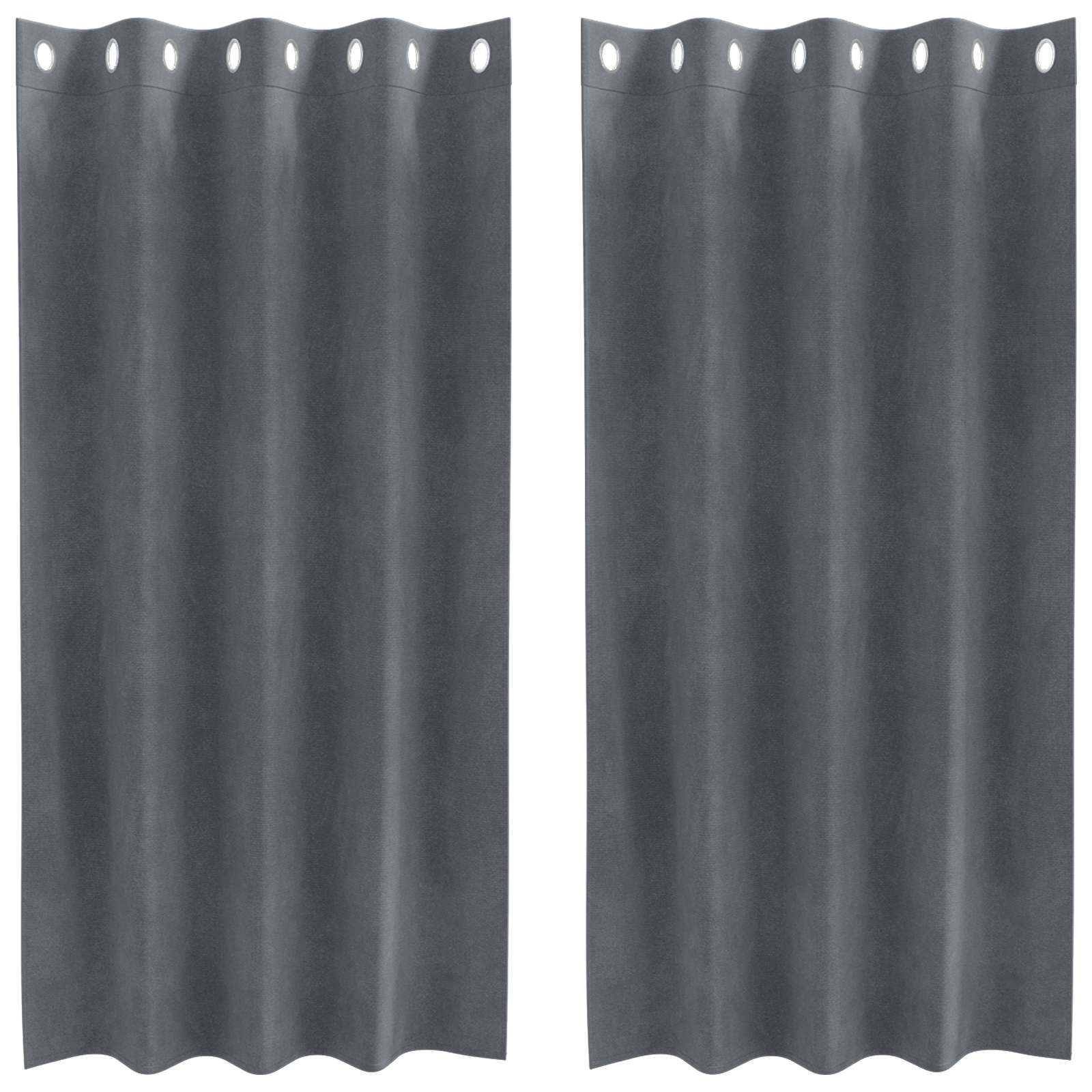 Mörkläggningsgardiner 2 st Ljusgrå 140 x 175 cm Sammet