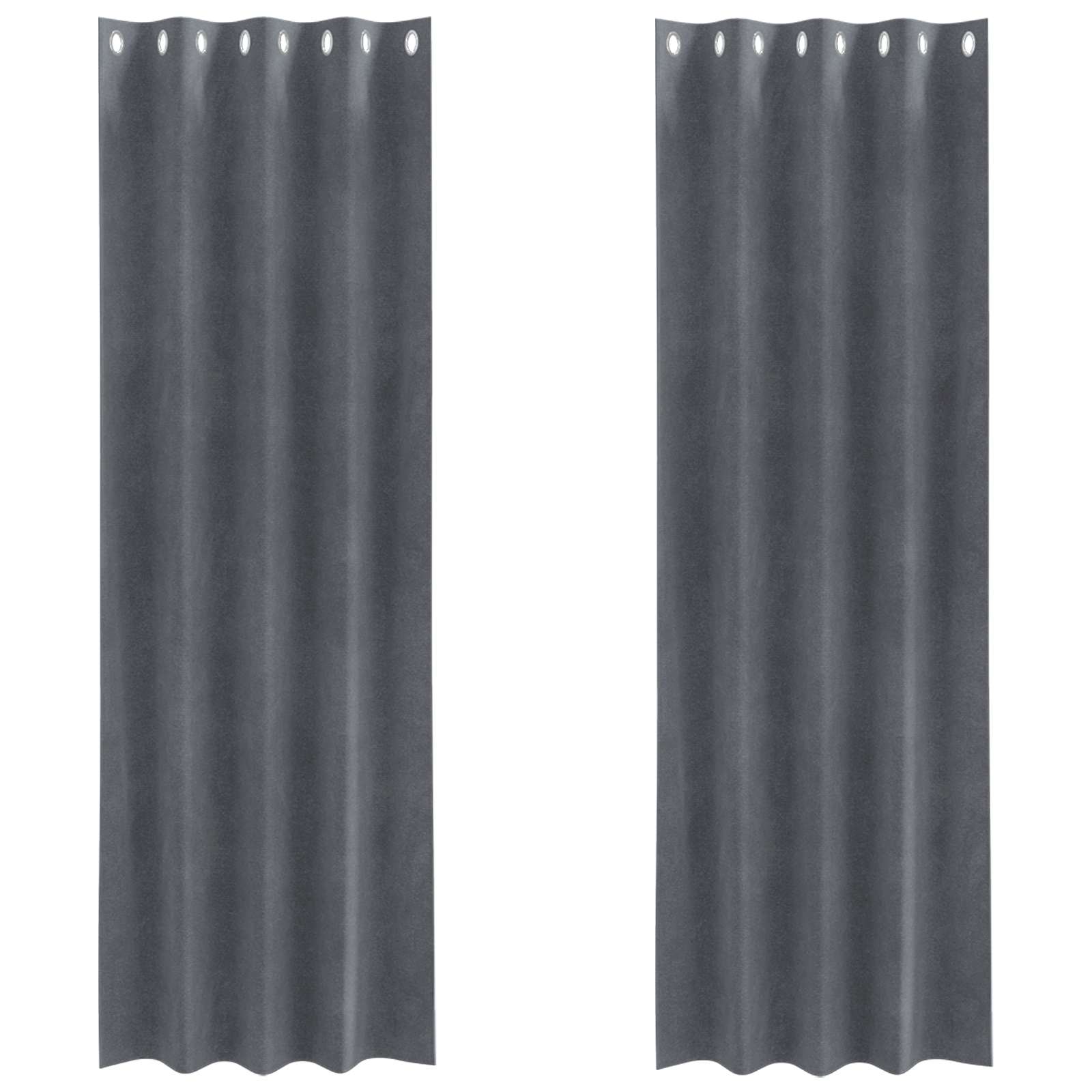 Mörkläggningsgardiner 2 st Ljusgrå 140 x 260 cm Sammet