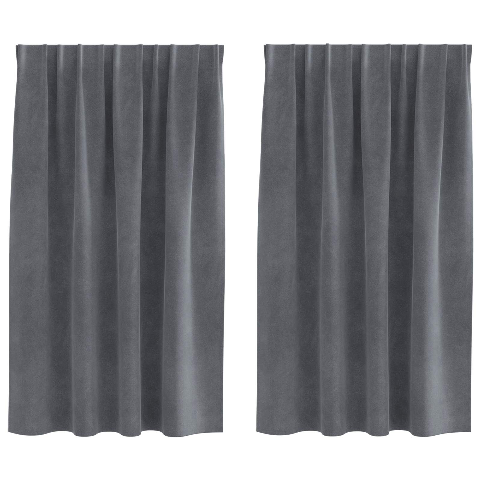 Mörkläggningsgardiner 2 st Ljusgrå 140 x 140 cm Sammet