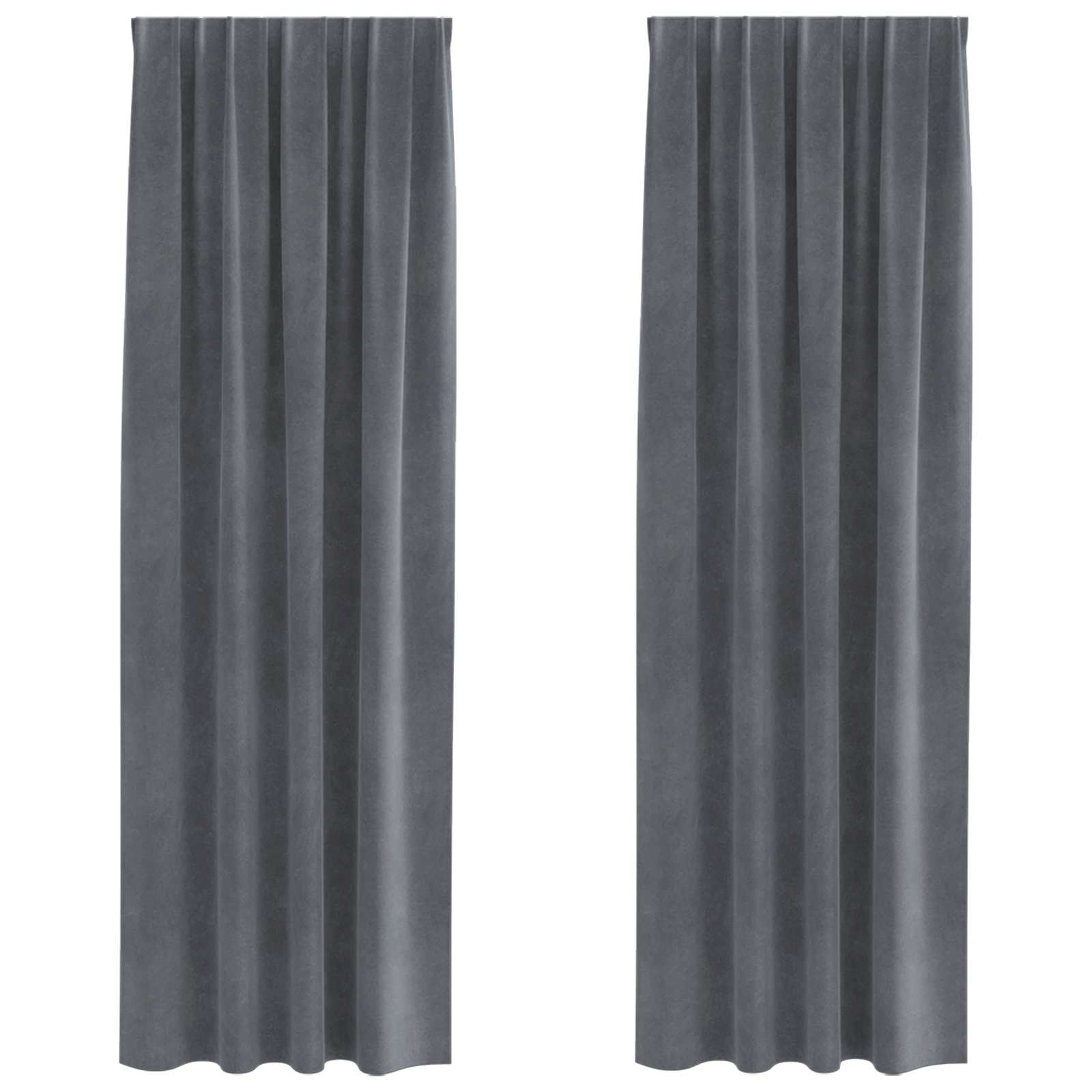 Mörkläggningsgardiner 2 st Ljusgrå 140 x 225 cm Sammet