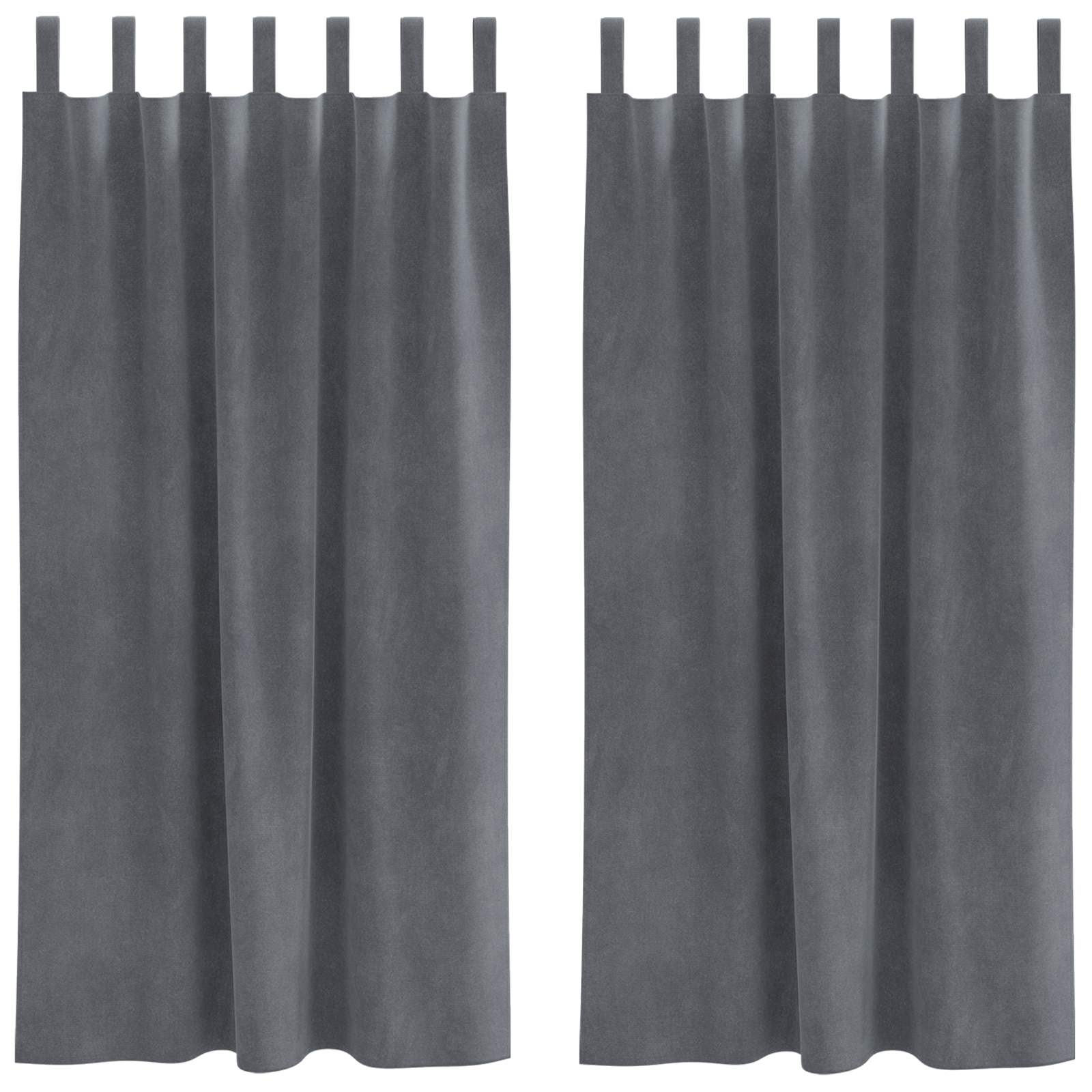 Mörkläggningsgardiner 2 st Ljusgrå 140 x 175 cm Sammet