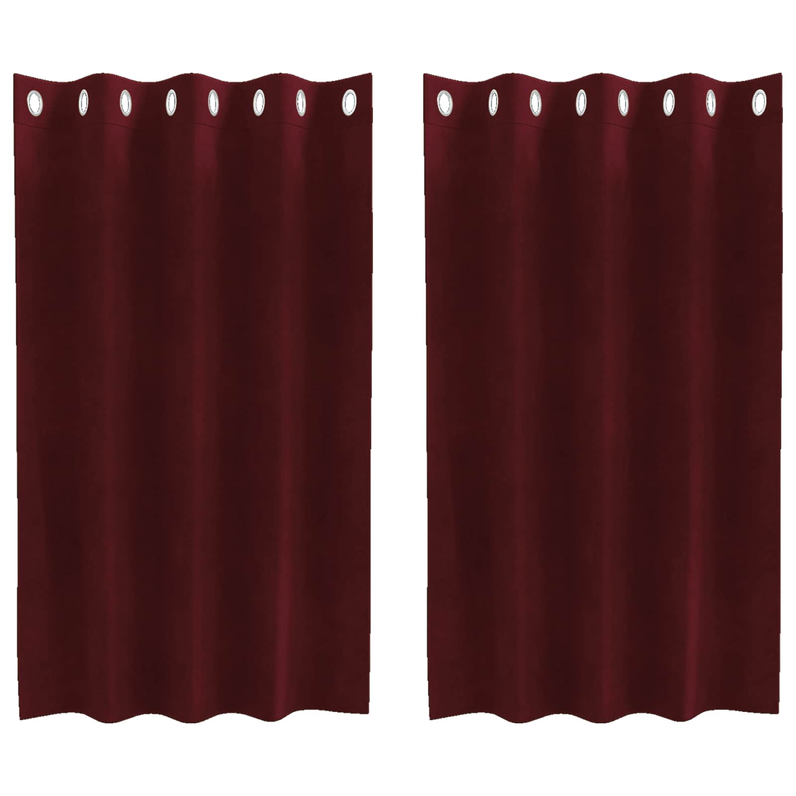 Mörkläggningsgardiner 2 st Vinröd 140 x 140 cm Sammet