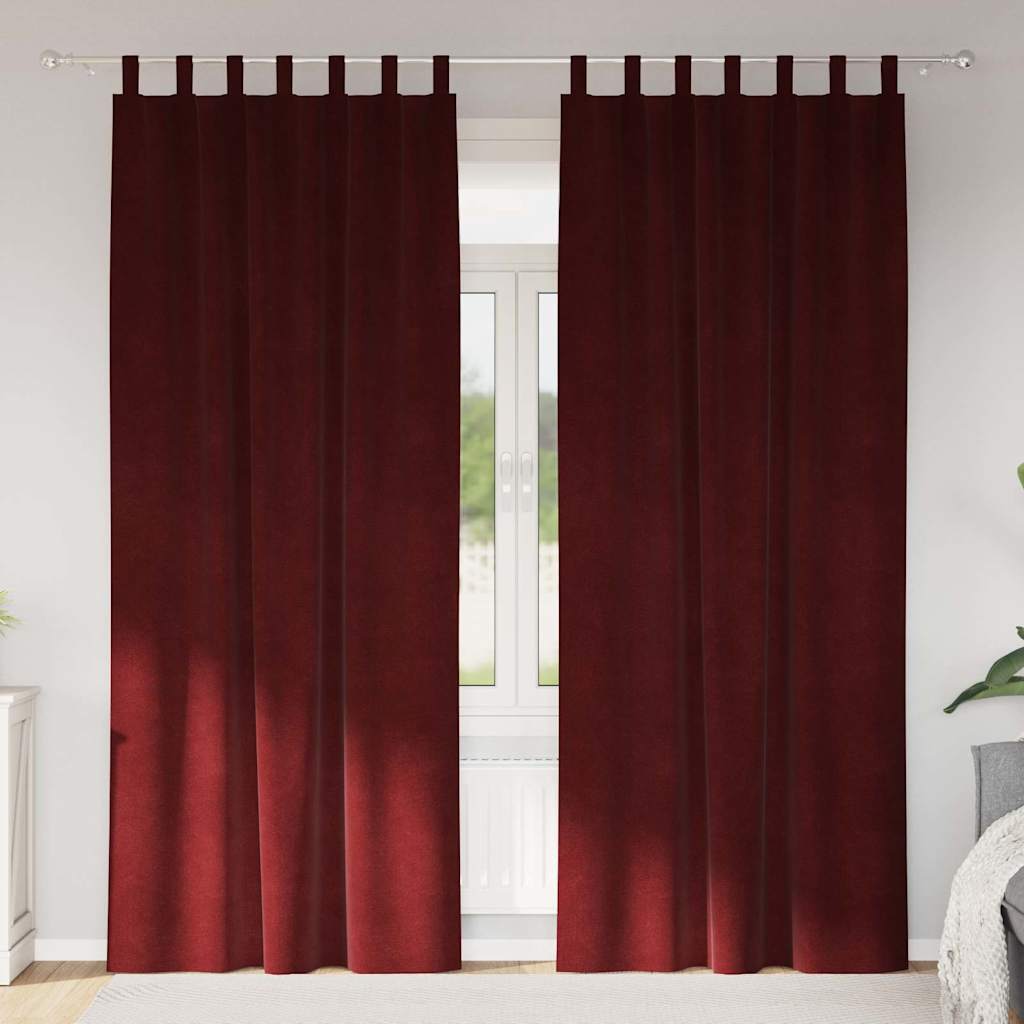 Mörkläggningsgardiner 2 st Vinröd 140 x 260 cm Sammet