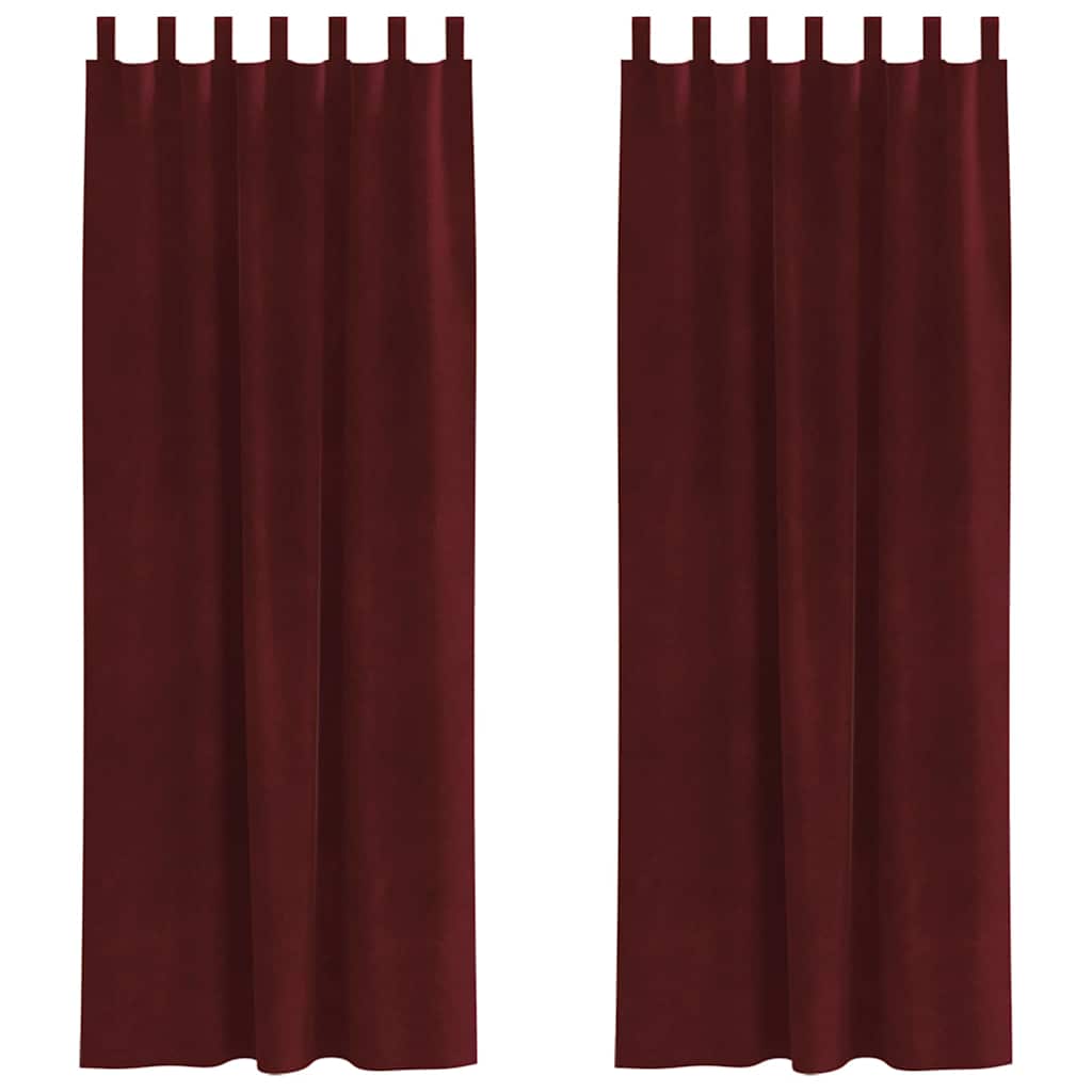 Mörkläggningsgardiner 2 st Vinröd 140 x 260 cm Sammet