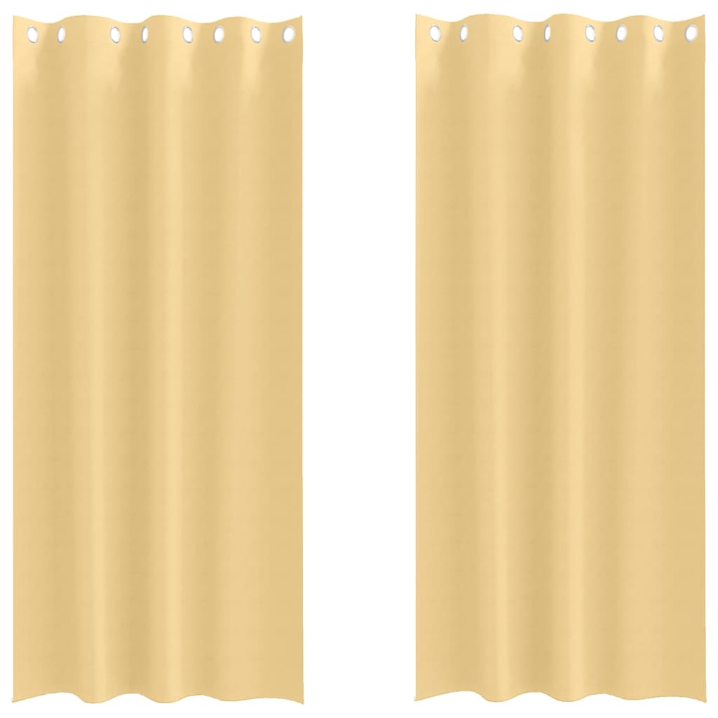 Mörkläggningsgardiner med Ringar 2 st Beige 225 x 140 cm