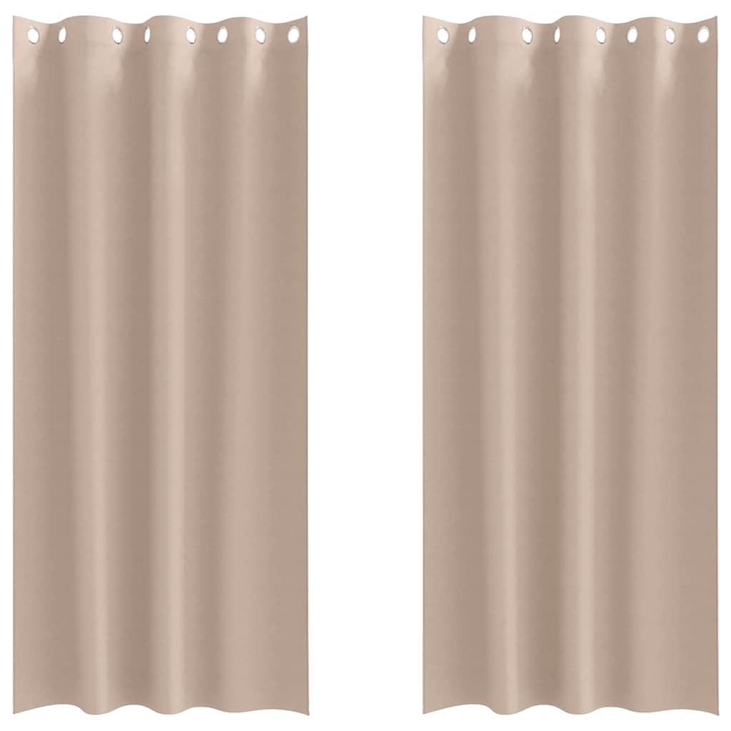 Mörkläggningsgardiner med Ringar 2 st Taupe 260 x 140 cm