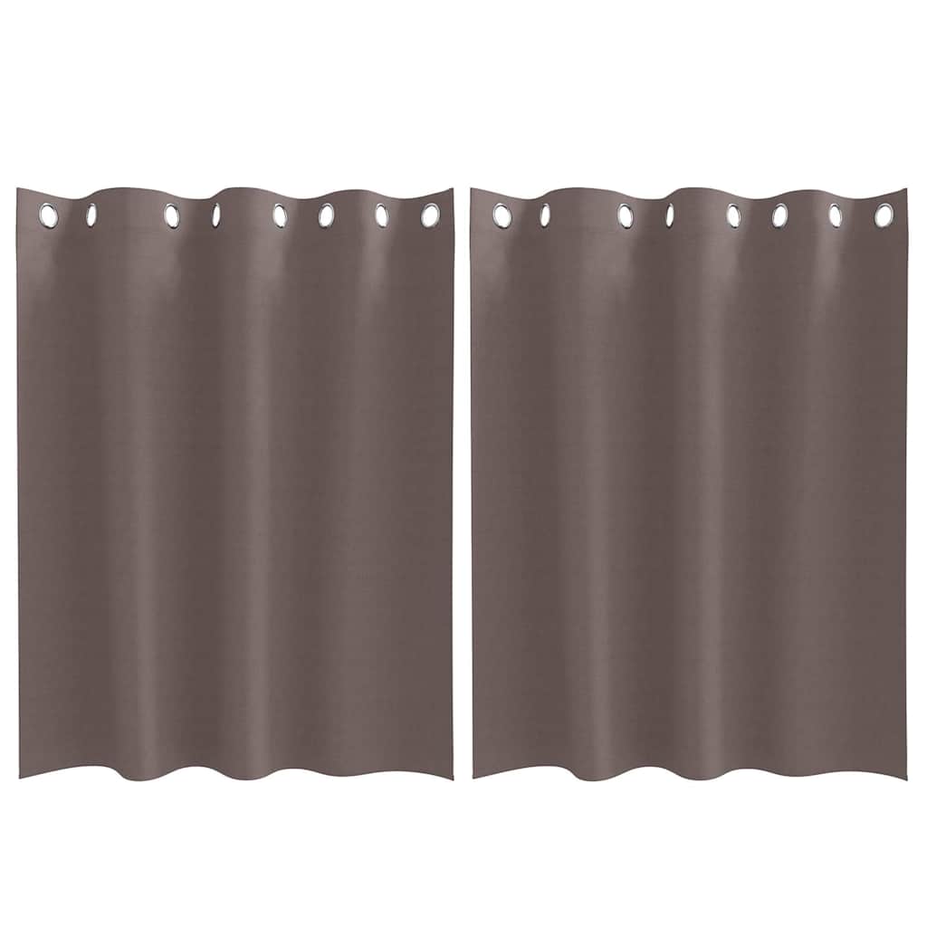 Mörkläggningsgardiner med Ringar 2 st Mörkbrun 140 x 140 cm