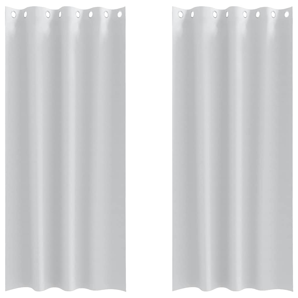 Mörkläggningsgardiner med Ringar 2 st Ljusgrå 260 x 140 cm