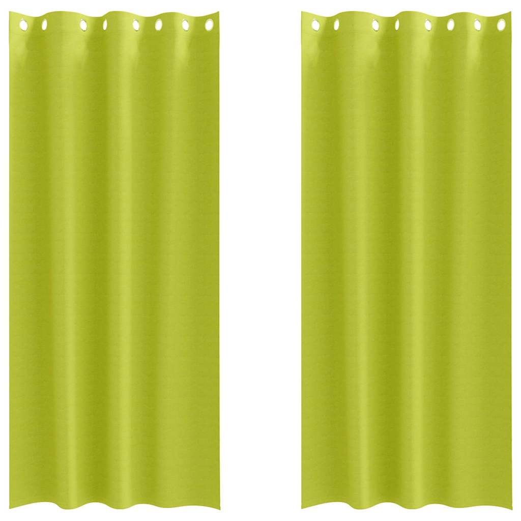 Mörkläggningsgardiner med Ringar 2 st Grön 260 x 140 cm