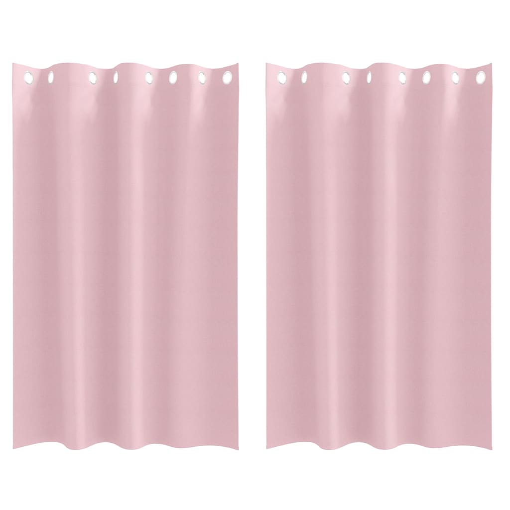 Mörkläggningsgardiner med Ringar 2 st Babyrosa 175 x 140 cm