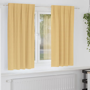 Mörkläggningsgardiner med Ringar 2 pcs Beige 175 x 140 cm