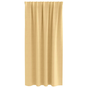Mörkläggningsgardiner med Ringar 2 pcs Beige 175 x 140 cm