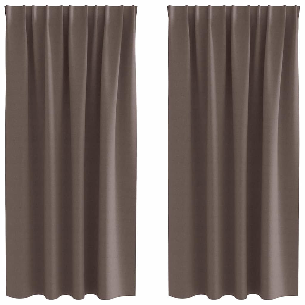 Mörkläggningsgardiner med Ringar 2 st Mörkbrun 175 x 140 cm