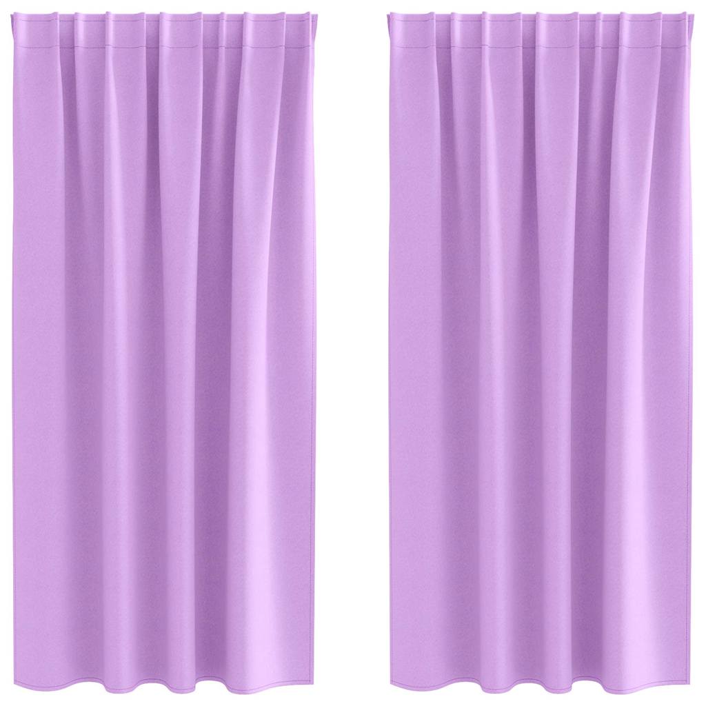 Mörkläggningsgardiner med Ringar 2 st Lila 175 x 140 cm