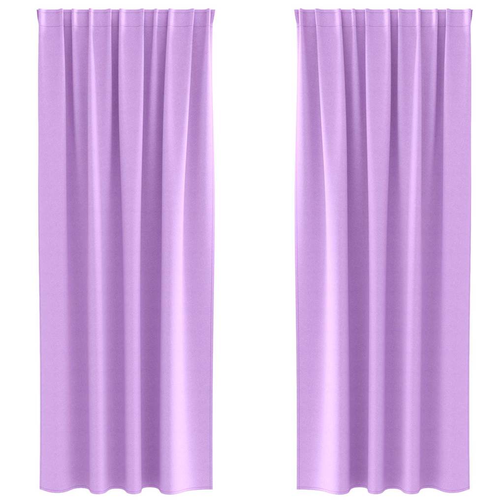 Mörkläggningsgardiner med Ringar 2 st Lila 260 x 140 cm
