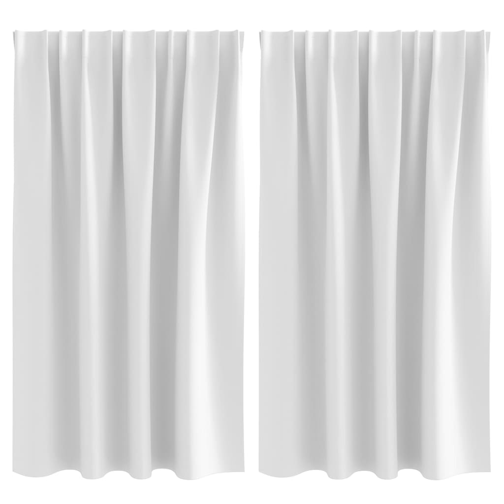 Mörkläggningsgardiner med Ringar 2 st Ljus vit 140 x 140 cm