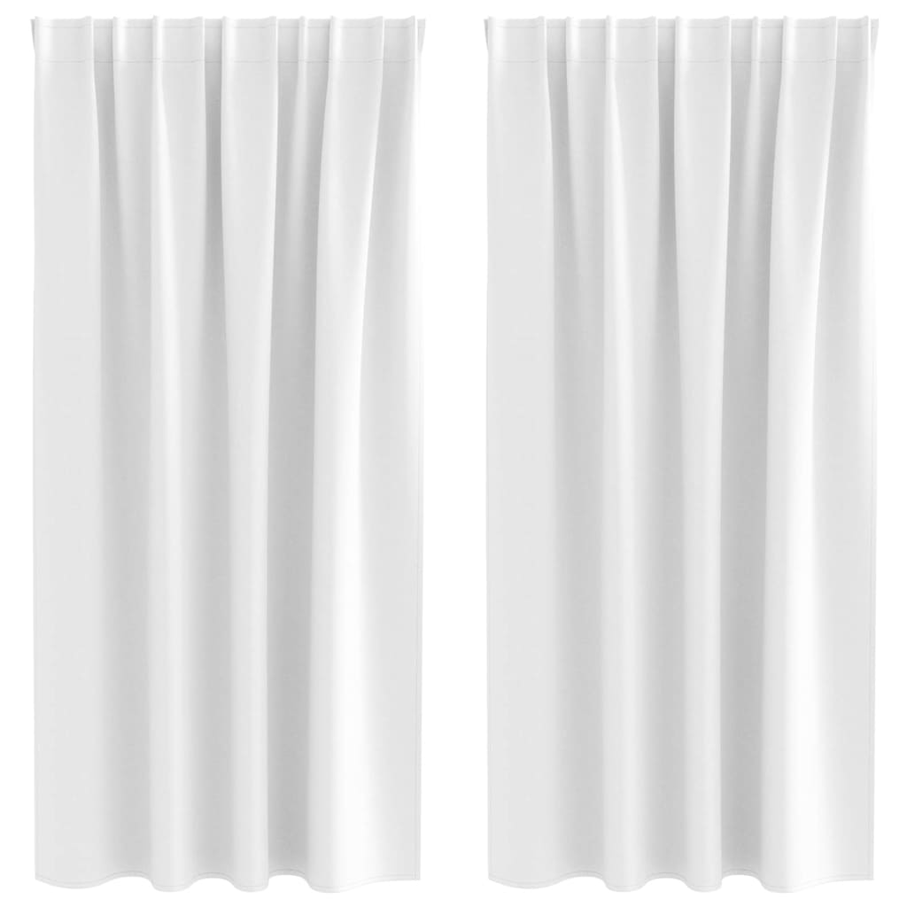 Mörkläggningsgardiner med Ringar 2 st Ljus vit 175 x 140 cm