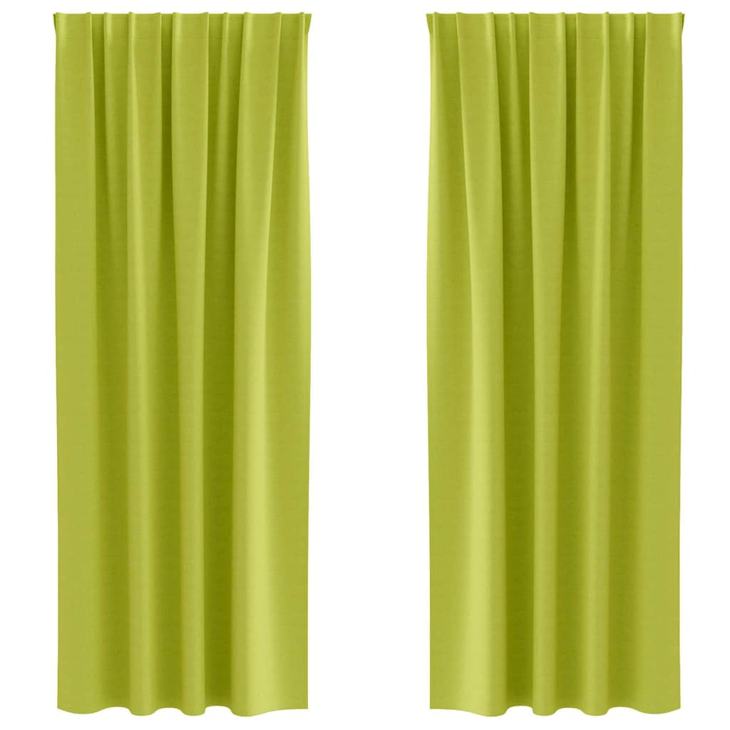 Mörkläggningsgardiner med Ringar 2 st Grön 260 x 140 cm