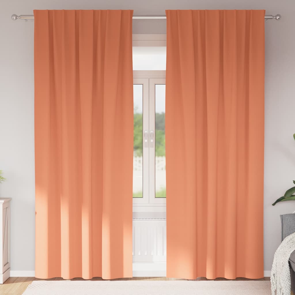 Mörkläggningsgardiner med Ringar 2 st Terracotta 225 x 140 cm