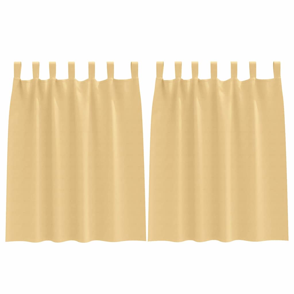 Mörkläggningsgardiner med Ringar 2 st Beige 140 x 140 cm