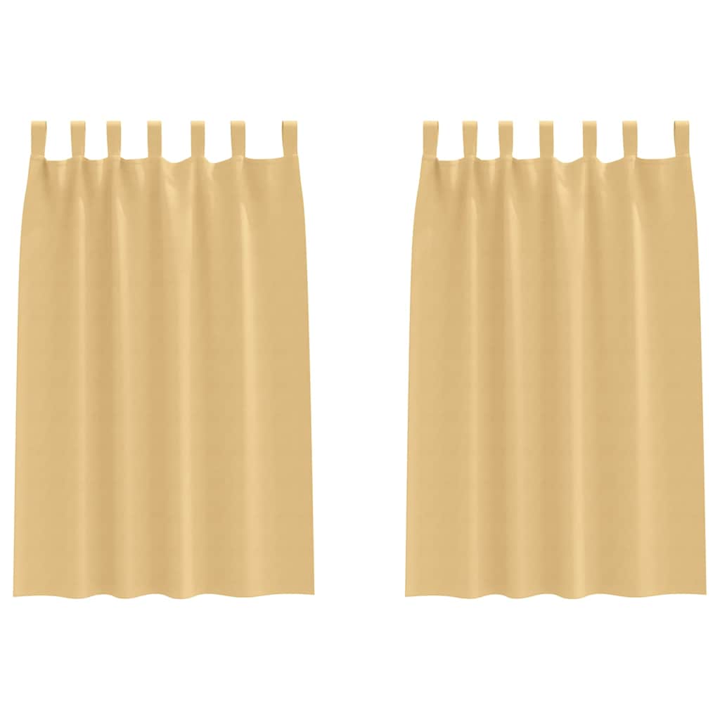 Mörkläggningsgardiner med Ringar 2 st Beige 175 x 140 cm