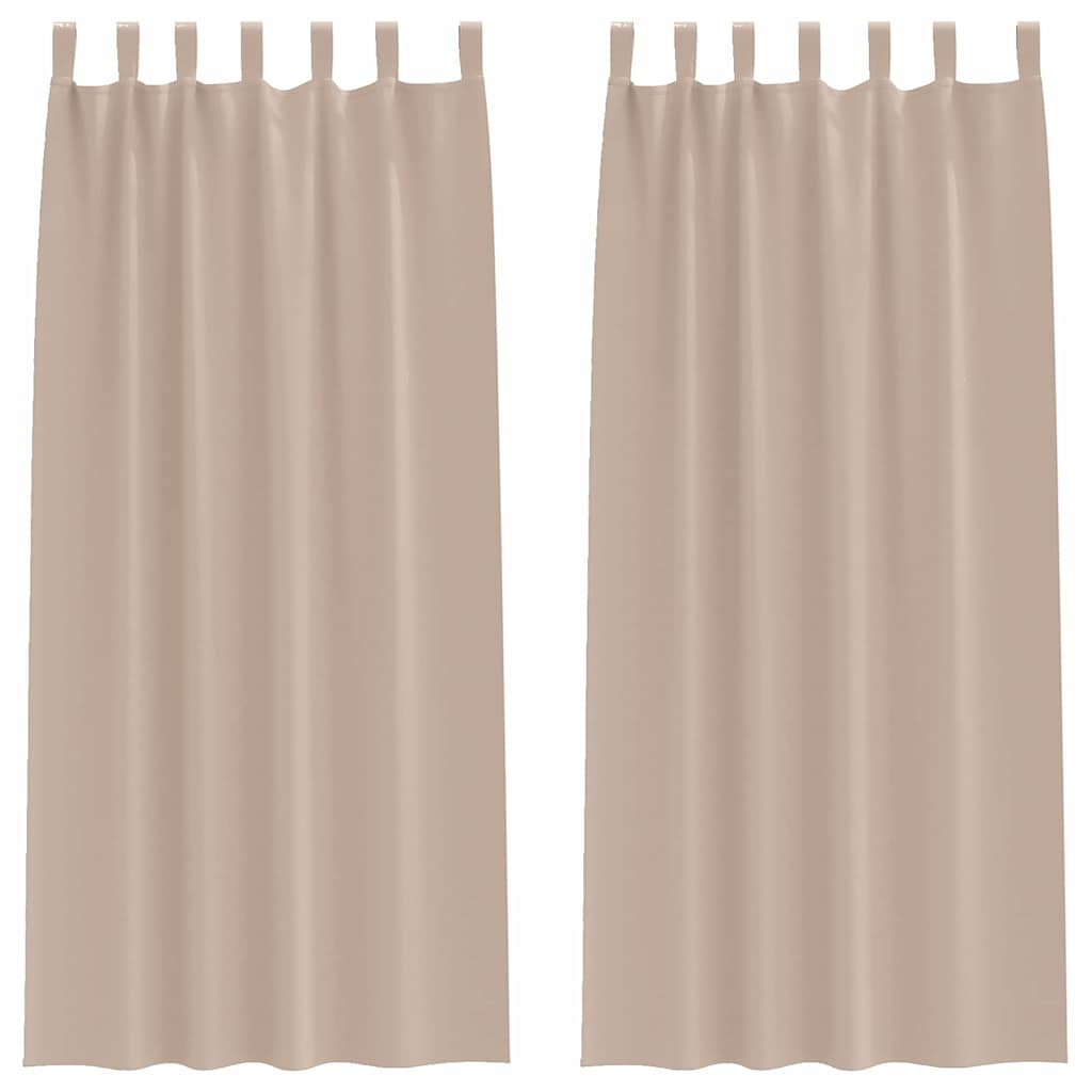Mörkläggningsgardiner med Ringar 2 st Taupe 260 x 140 cm