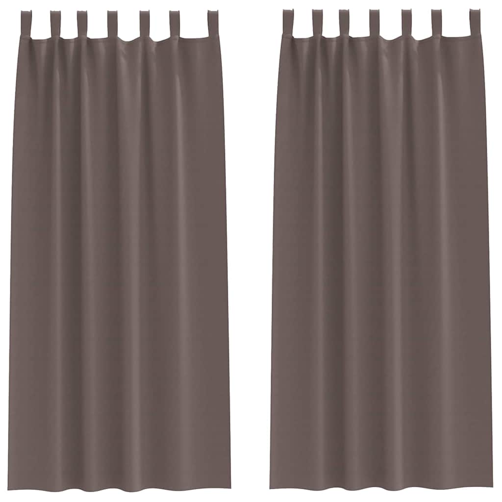 Mörkläggningsgardiner med Ringar 2 st Mörkbrun 225 x 140 cm