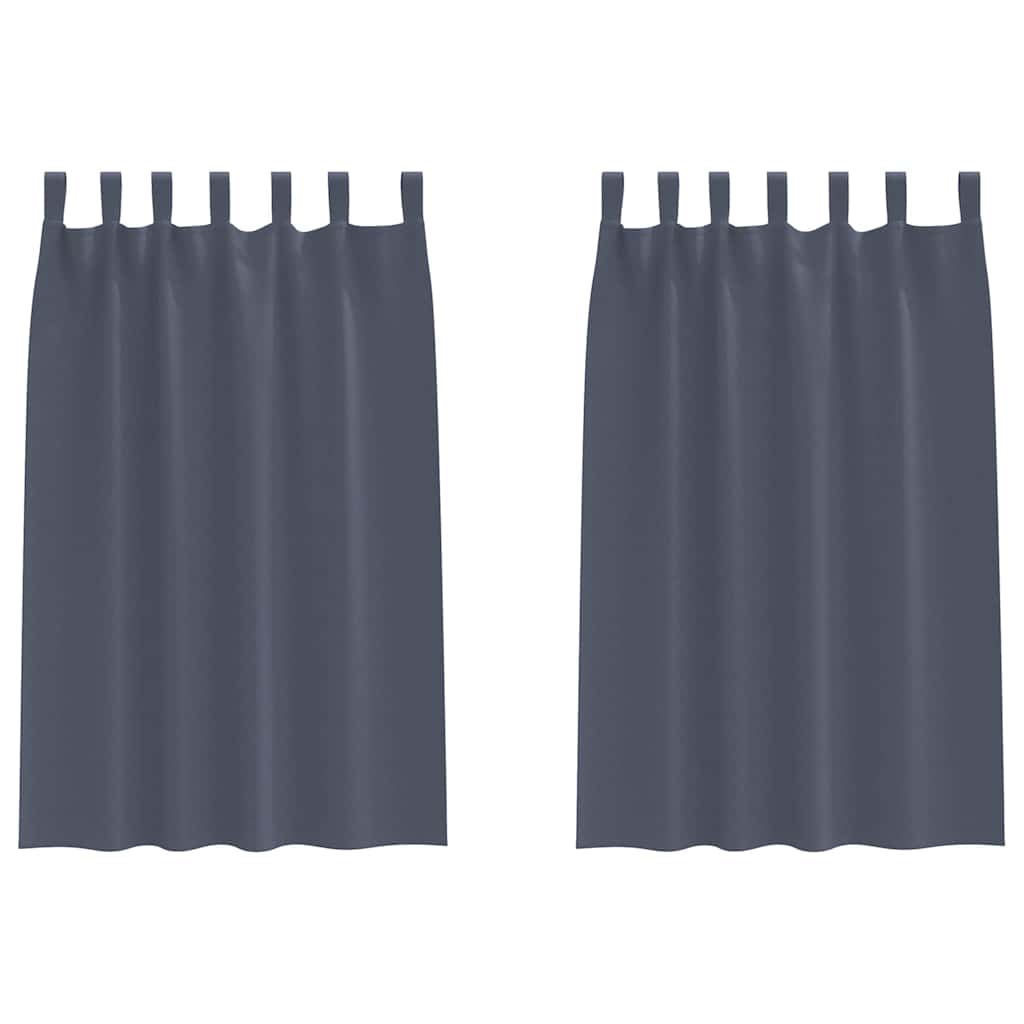 Mörkläggningsgardiner med Ringar 2 st Antracit 175 x 140 cm