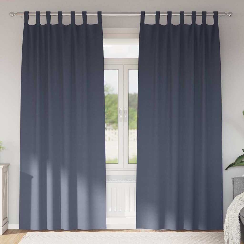 Mörkläggningsgardiner med Ringar 2 st Antracit 260 x 140 cm