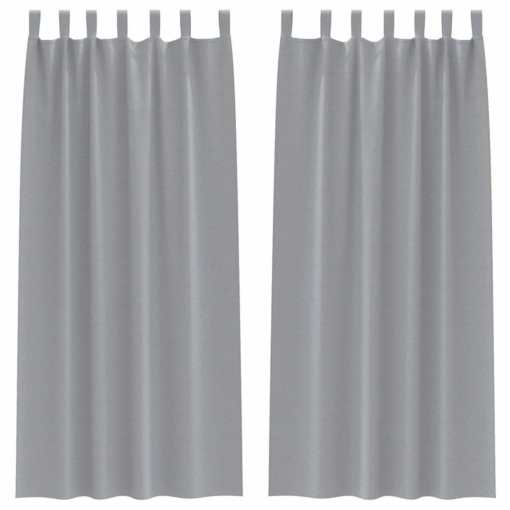 Mörkläggningsgardiner med Ringar 2 st Ljusgrå 245 x 140 cm