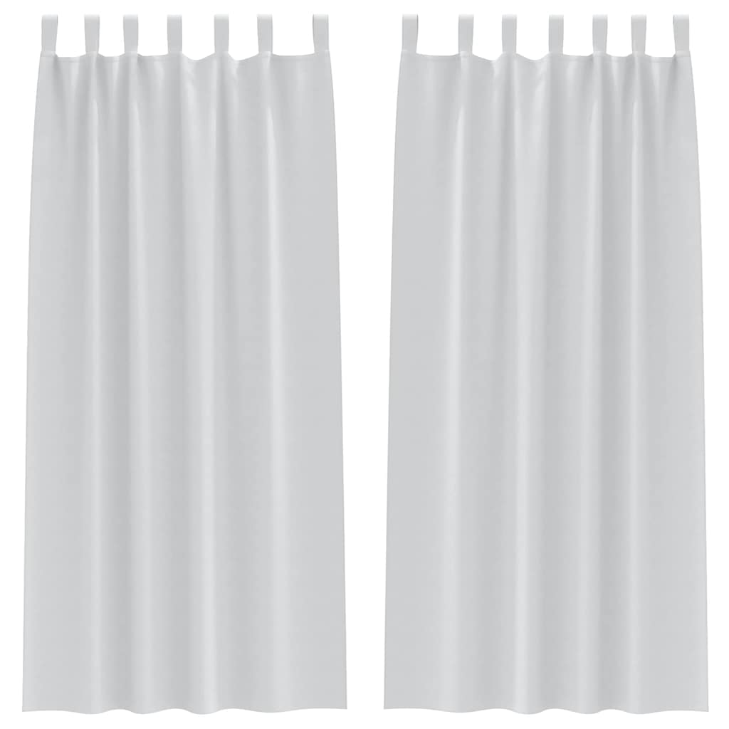 Mörkläggningsgardiner med Ringar 2 st Ljusgrå 260 x 140 cm