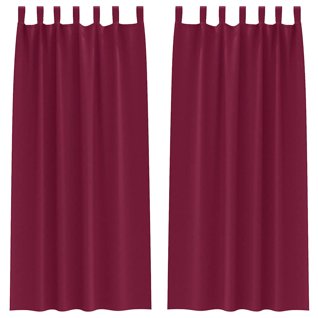 Mörkläggningsgardiner med Ringar 2 st Vinröd 245 x 140 cm