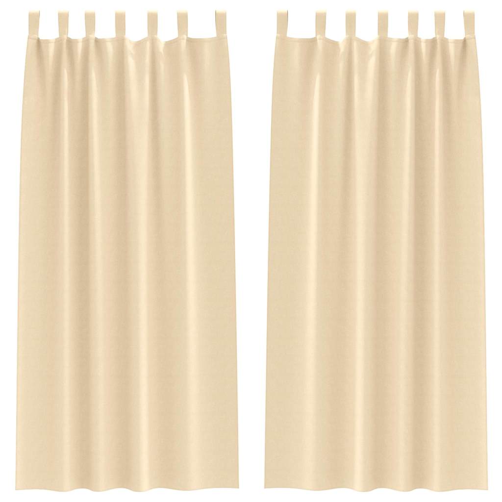 Mörkläggningsgardiner med Ringar 2 st Gräddvit 245 x 140 cm