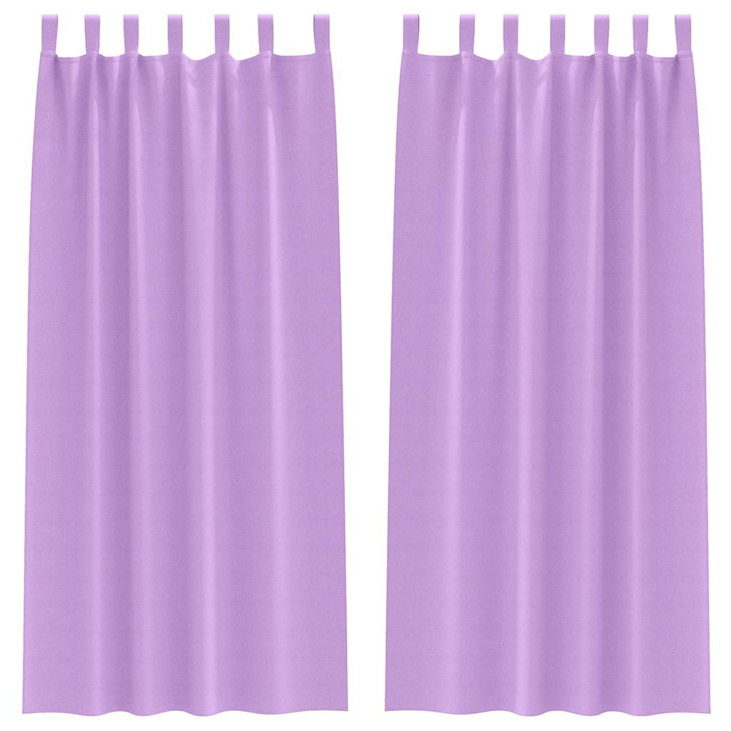 Mörkläggningsgardiner med Ringar 2 st Lila 225 x 140 cm