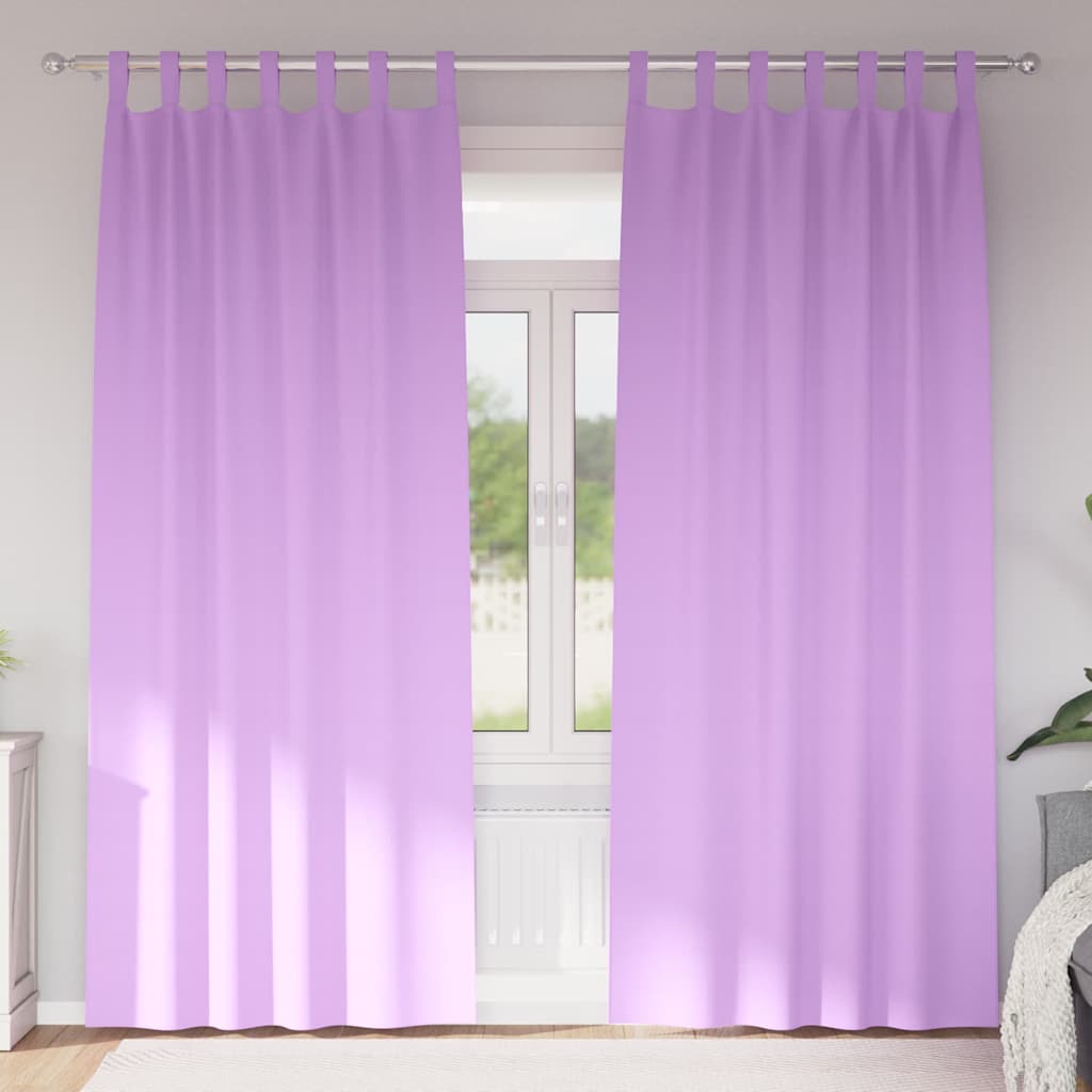 Mörkläggningsgardiner med Ringar 2 st Lila 245 x 140 cm