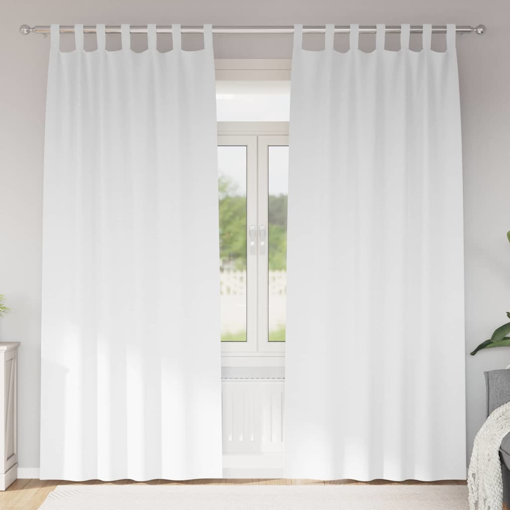 Mörkläggningsgardiner med Ringar 2 st Ren Vit 260 x 140 cm