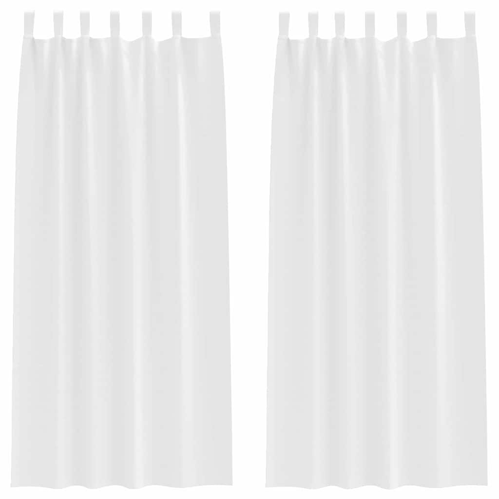 Mörkläggningsgardiner med Ringar 2 st Ren Vit 260 x 140 cm