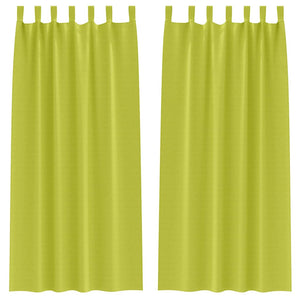Mörkläggningsgardiner med Ringar 2 pcs Grön 225 x 140 cm