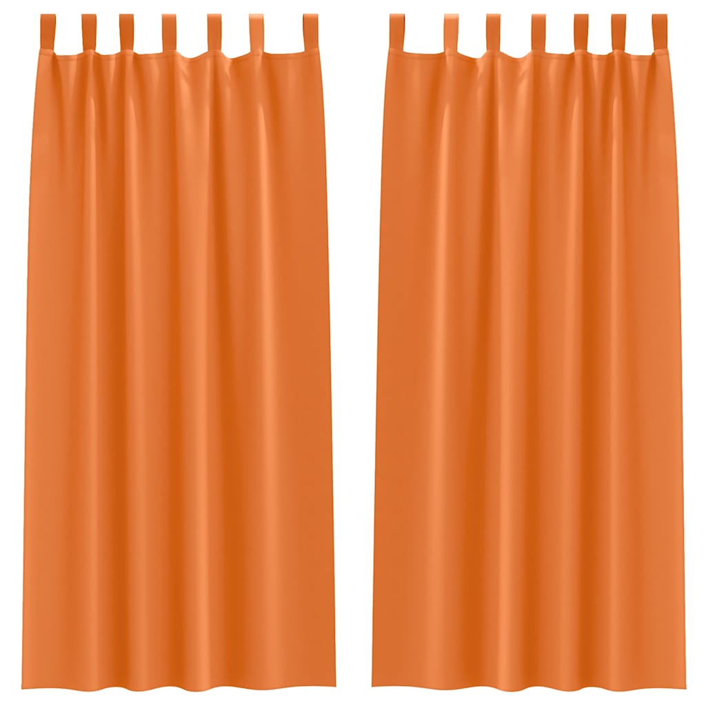 Mörkläggningsgardiner med Ringar 2 st Klart Orange 245 x 140 cm