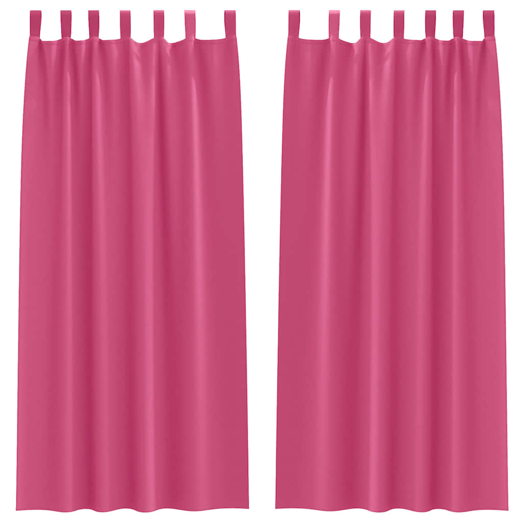 Mörkläggningsgardiner med Ringar 2 st Klart Pink 260 x 140 cm