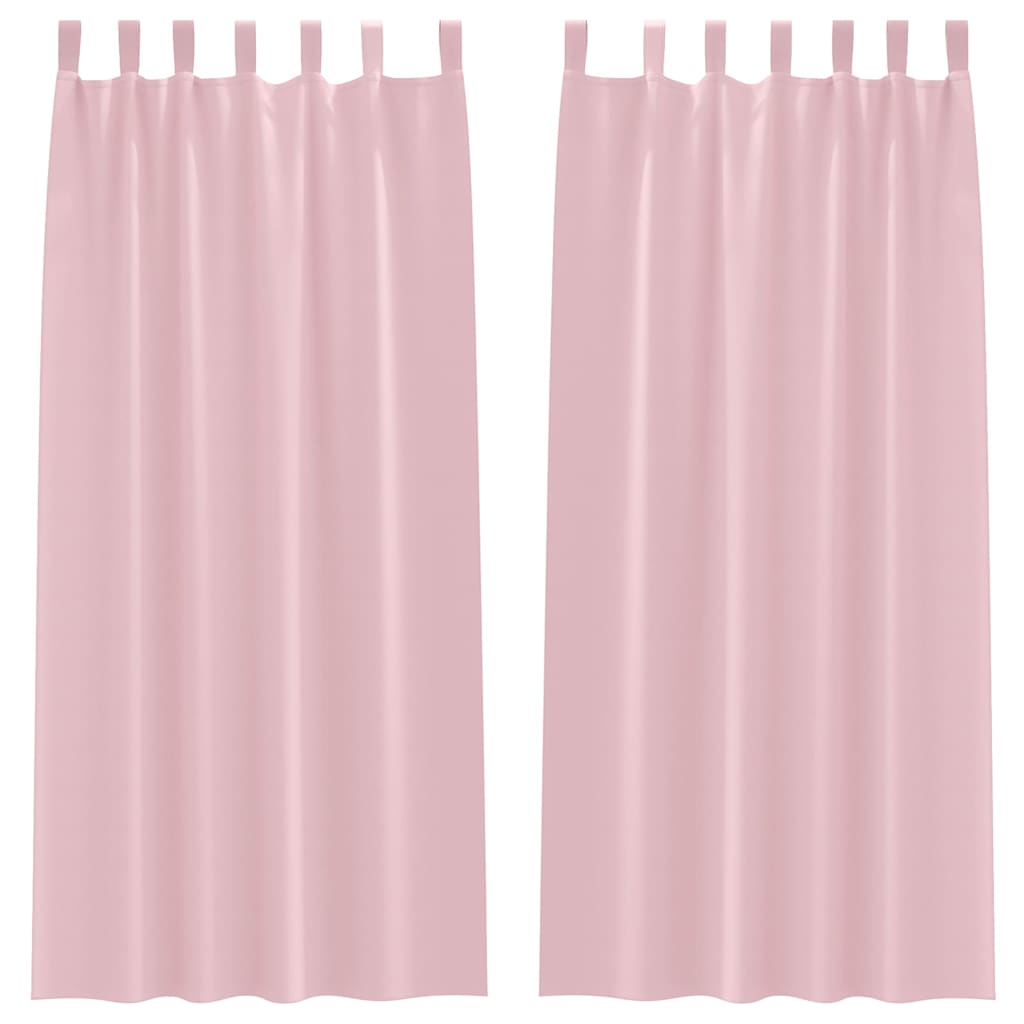 Mörkläggningsgardiner med Ringar 2 st Babyrosa 245 x 140 cm