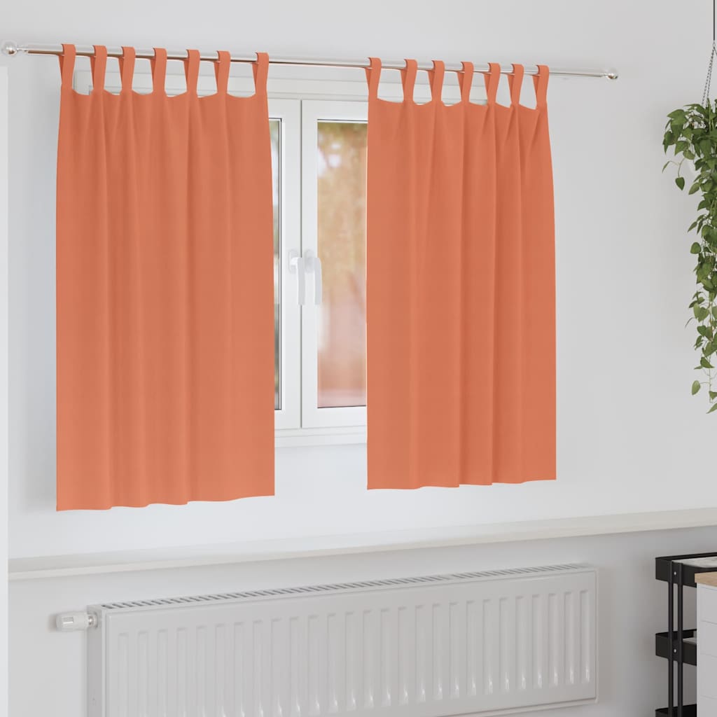 Mörkläggningsgardiner med Ringar 2 st Terracotta 140 x 140 cm