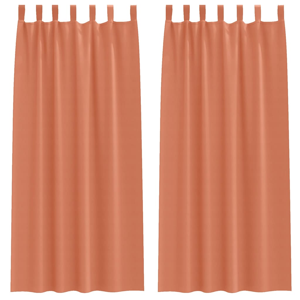Mörkläggningsgardiner med Ringar 2 st Terracotta 225 x 140 cm