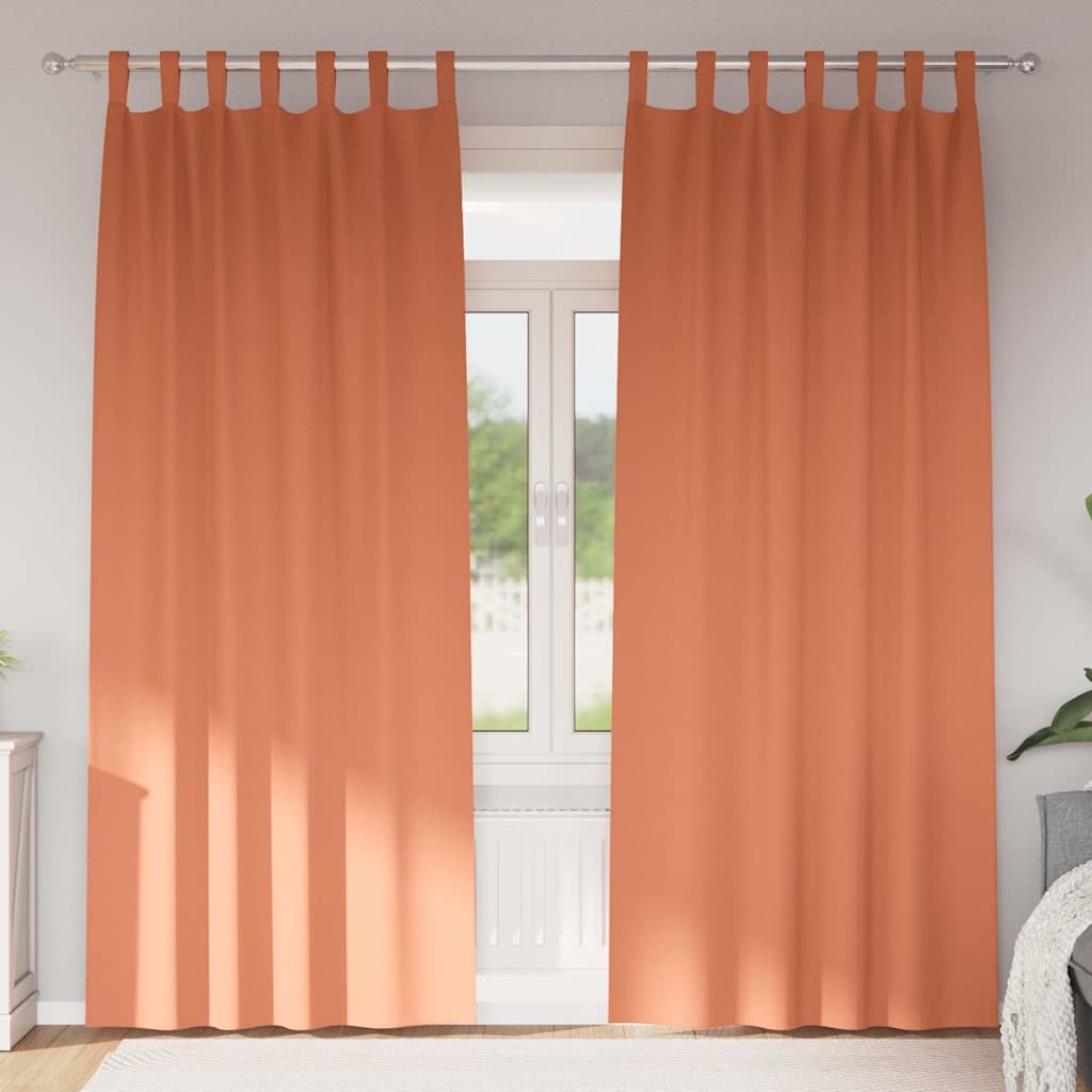 Mörkläggningsgardiner med Ringar 2 st Terracotta 260 x 140 cm