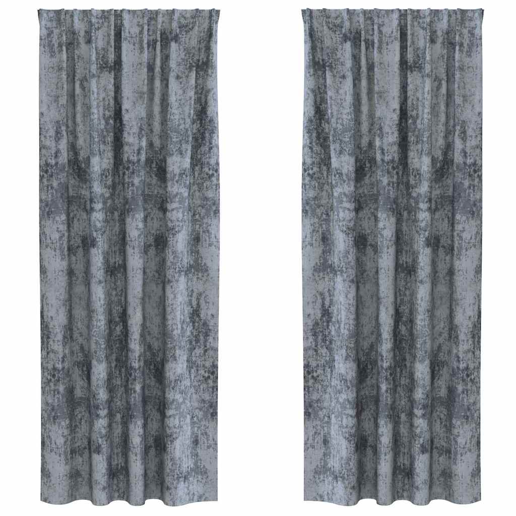 Sammetsgardiner 2 st Silvergrå 245 x 140 cm Sammet