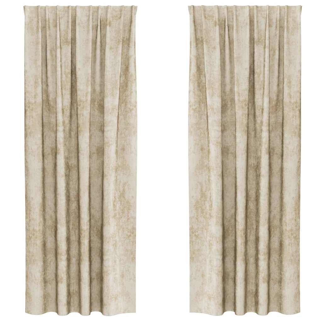 Sammetsgardiner 2 st Kräm 245 x 140 cm Sammet