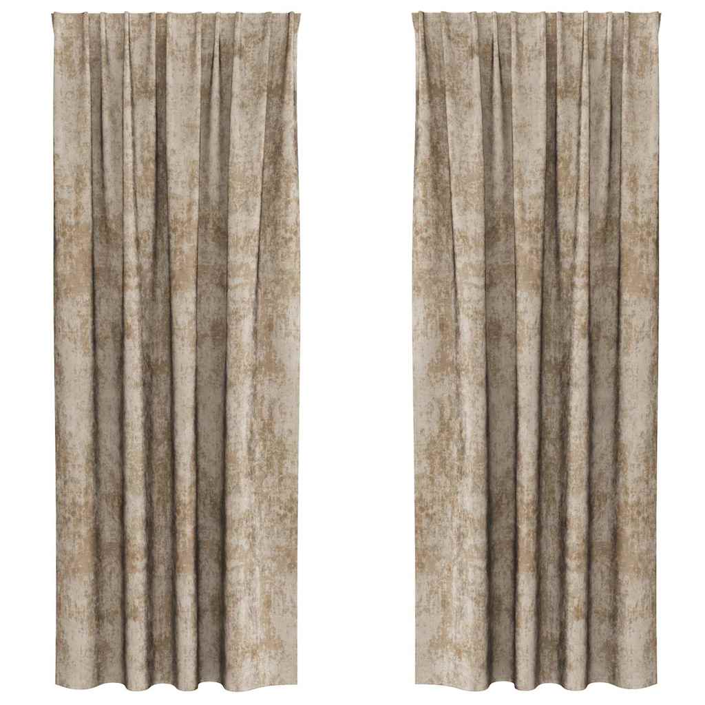 Sammetsgardiner 2 st champagne 225 x 140 cm Sammet