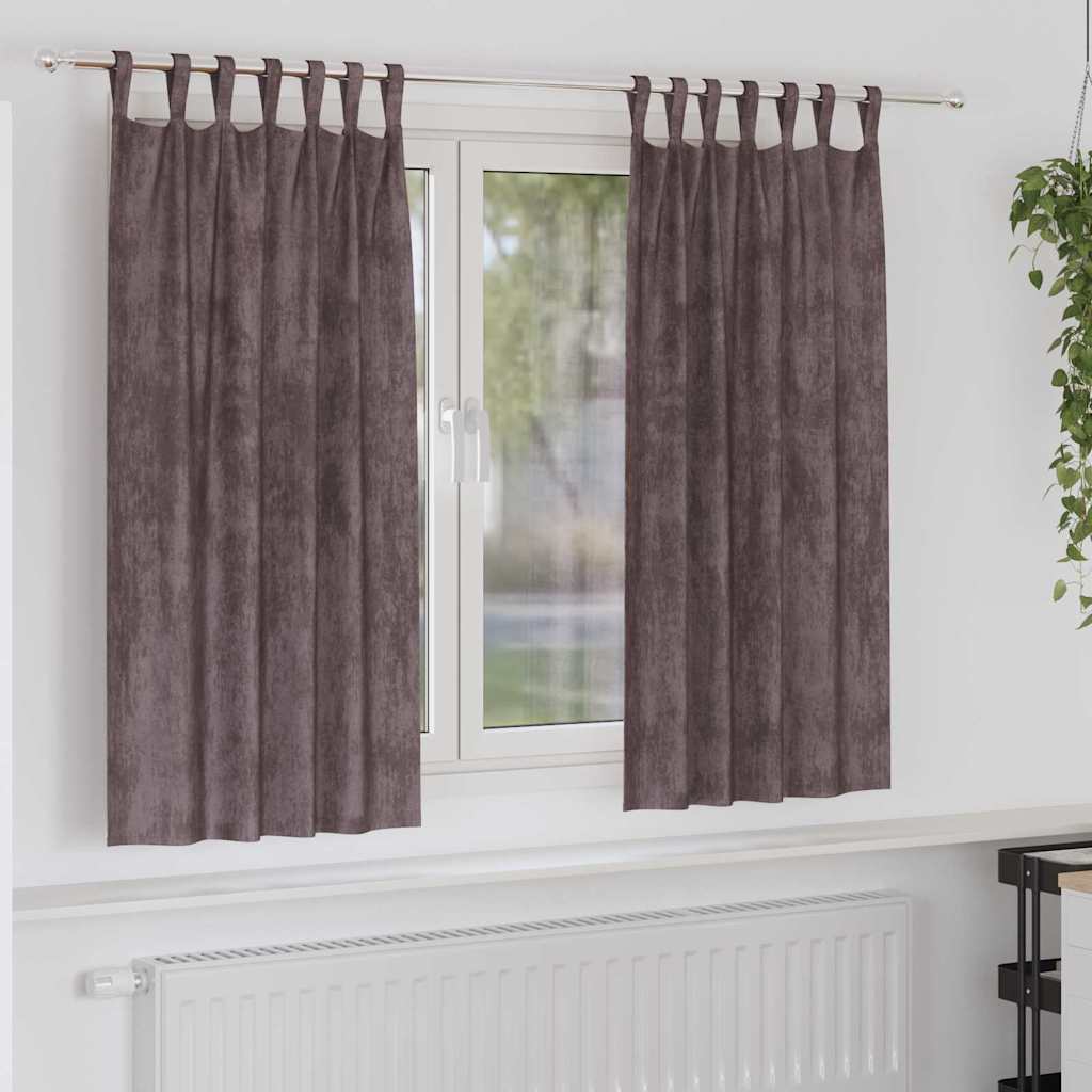 Sammetsgardiner 2 st Brun 175 x 140 cm Sammet
